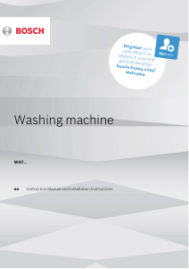 Manual Bosch WAT28467CS Washing Machine