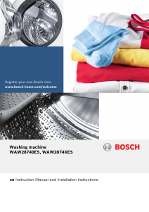 Manual Bosch WAW2874XES Washing Machine