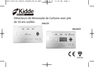 Mode d’emploi Kidde 10LLCO Détecteur de monoxyde de carbone