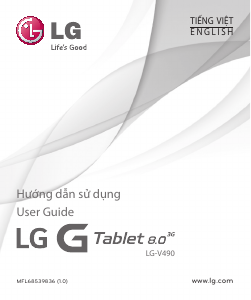 Hướng dẫn sử dụng LG LG-V490 G Pad 8.0 Máy tính bảng