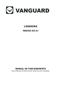 Manual de uso Vanguard Innova 915 Lavadora