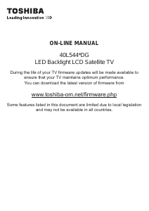 Manual Toshiba 40L5441DG LCD Television