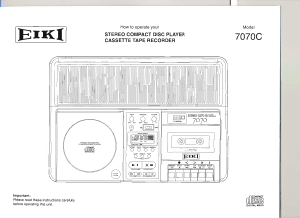 Manual Eiki 7070C Cassette Recorder