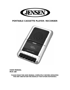Handleiding Jensen MCR-100 Cassetterecorder