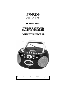 Handleiding Jensen CD-540 Stereoset