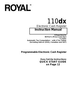Manual Royal 110dx Cash Register