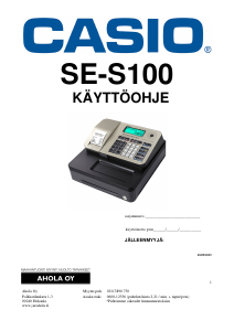 Käyttöohje Casio SE-S100 Kassakone