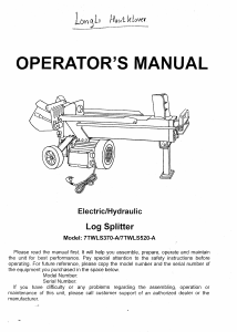 Manual Longli 7TWLS370-A Wood Splitter