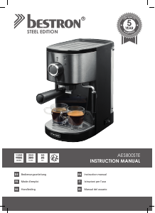 Manual de uso Bestron AES800STE Máquina de café espresso