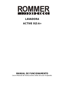 Manual de uso Rommer Active 915 Lavadora