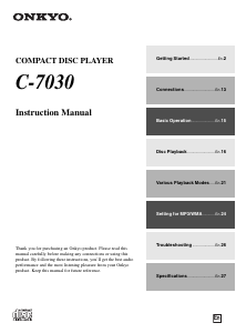 Manual Onkyo C-7030 CD Player