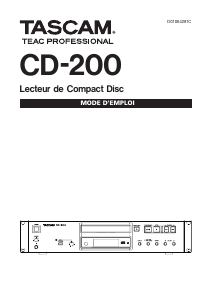 Mode d’emploi Tascam CD-200 Lecteur CD