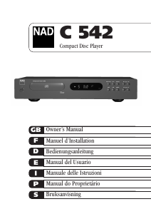 Manual de uso NAD C 542 Reproductor de CD