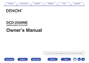 Manual Denon DCD-2500NE CD Player