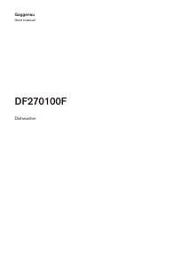 Manual Gaggenau DF270100F Dishwasher