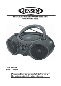 Manual Jensen CD-490 Stereo-set