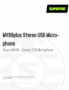 Handleiding Shure MV88plus Stereo USB Microfoon
