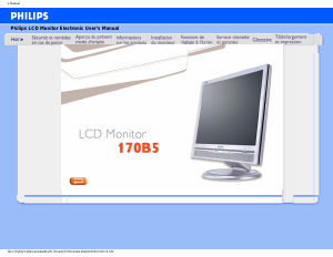 Mode d’emploi Philips 170B5CG Moniteur LCD