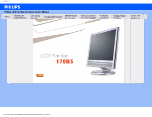 Bruksanvisning Philips 170B5CG LCD skärm