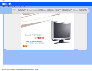 Bedienungsanleitung Philips 170C8FS LCD monitor