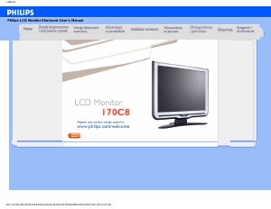 Instrukcja Philips 170C8FS Monitor LCD