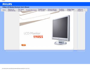 Bruksanvisning Philips 190S5CS LCD skärm
