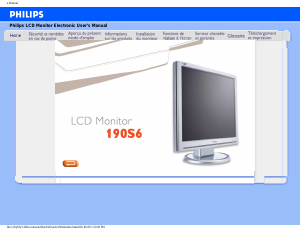 Mode d’emploi Philips 190S6FG Moniteur LCD