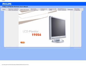 Manual Philips 190S6FG Monitor LCD