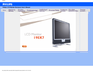 Manual Philips 190X7FB LCD Monitor