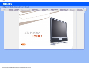 Manual Philips 190X7FB Monitor LCD