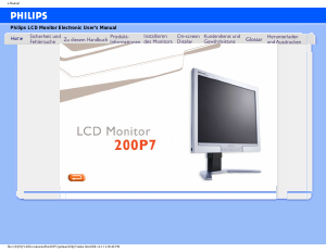 Bedienungsanleitung Philips 200P7ES LCD monitor