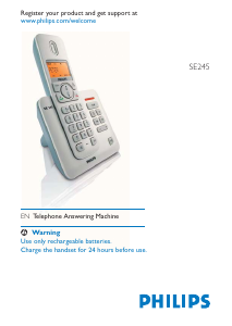 Handleiding Philips SE2452S Draadloze telefoon