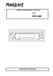 Handleiding MarQuant MCR-680 Autoradio