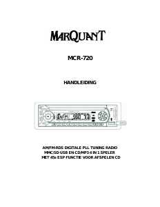 Handleiding MarQuant MCR-720 Autoradio