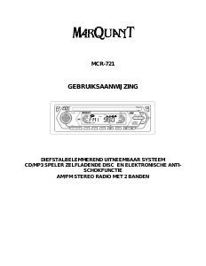 Handleiding MarQuant MCR-721 Autoradio