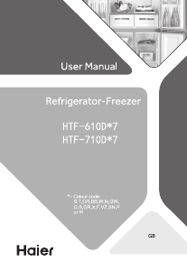 Handleiding Haier HTF-710DP7 Koel-vries combinatie
