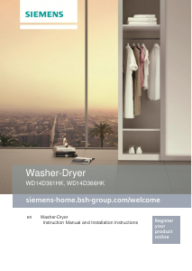 Manual Siemens WD14D366HK Washer-Dryer