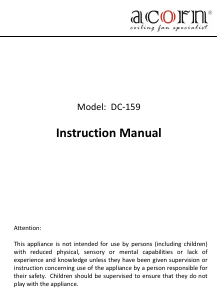 Handleiding Acorn DC-159 Plafondventilator