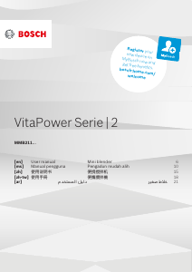 Panduan Bosch MMB2111MG VitaPower Serie 2 Blender