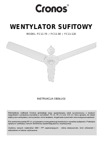 Instrukcja Cronos FC11-90 Wentylator sufitowy