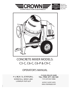 Manual Crown C6-C Cement Mixer