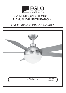 Manual de uso Eglo 203237A Tulum Ventilador de techo