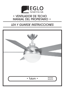 Manual de uso Eglo 203236A Tulum Ventilador de techo