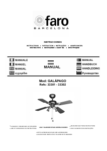 Руководство Faro Galapago Потолочный вентилятор