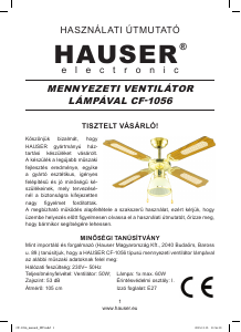 Használati útmutató Hauser CF-1056 Mennyezeti ventilátor