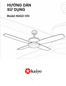 Hướng dẫn sử dụng Kaiyo NAGO-594 Quạt trần