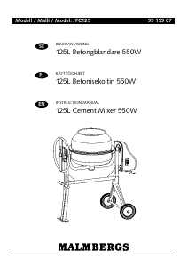 Manual Malmbergs JFC125 Cement Mixer