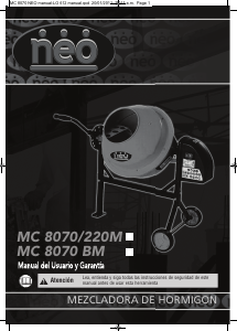 Manual de uso Neo MC 8070 BM Mezclador de cemento