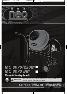 Manual de uso Neo MC 8070/220M Mezclador de cemento