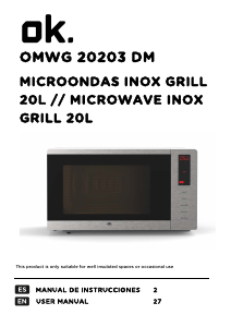 Manual de uso OK OMWG 20203 DM Microondas